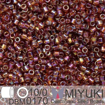 Korálek Korálky Miyuki Delica 10/0. Barva Transparent Topaz AB DBM0170. Balení 5g.
