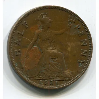 Sběratelství VELKÁ BRITÁNIE. 1/2 penny 1931.