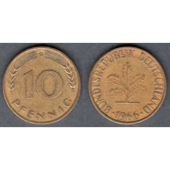 NĚMECKO. 10 pfennig 1966/G.