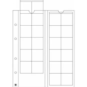 Obal pro sběratelský předmět Leuchtturm Listy OPTIMA, na 24 mincí do Ø 34 mm, průhledné - 5 kusů v balení