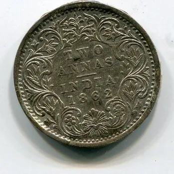 INDIE. 2 annas 1862. Ag.