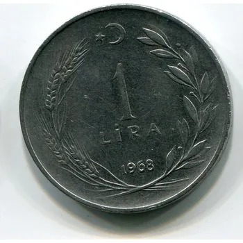 TURECKO. 1 lira 1968. KM-889a.2