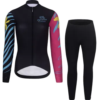 Cyklistická bunda RIVANELLE Cyklistická zimní bunda a kalhoty - MEDITATION WINTER - černá/růžová