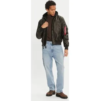Pánská bunda Alpha Industries Bunda z imitace kůže 123106 Černá Regular Fit M