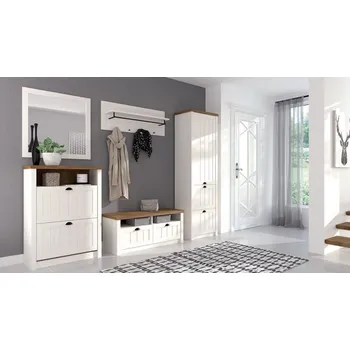 Předsíňová stěna Mirjan24 Patty V nábytek do předsíně borovice andersen/dub lefkas tmavý