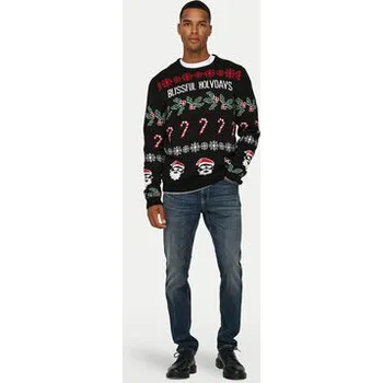 Dámský svetr Only & Sons Svetr Xmas 22031171 Černá Regular Fit XL