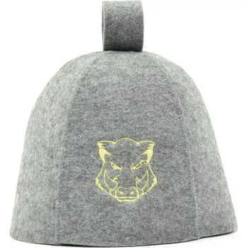 Velforia Saunová čepice Zvonek – motiv Kance, filc, světle šedá Barva: Šedá, Velikost: XL (60-61)