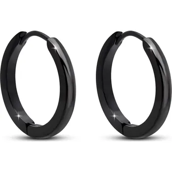 Náušnice biju Náušnice z chirurgické oceli, černý kruh 2 cm 1003295