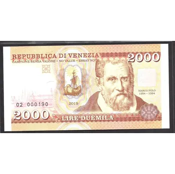 Sběratelství Republica di Venezia. 2.000 lire 2019. Série 02.