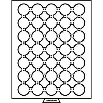 Sběratelství Leuchtturm Box se 35 poli na kapsle CAPS 28 a CAPS 27, kouřová barva, se sametově červenou výstelkou