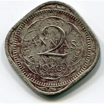 INDIE. 2 annas 1946, tečka.