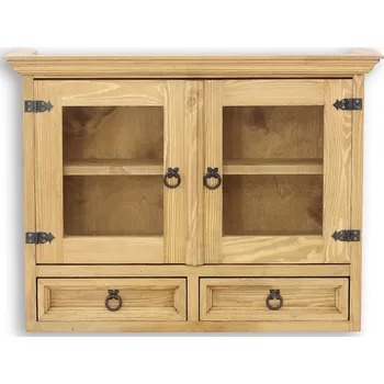 Šatní skříň Závěsný rustikální příborník KW713 masív borovice