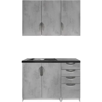 Kuchyňská linka Kuchyňská linka MDF 120 cm barva beton korpus šedý