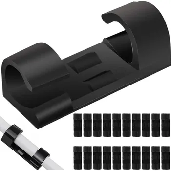 Interex design Sada 20ks samolepicích držáků kabelů / Černá matná