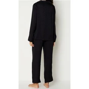 Dámské noční prádlo Hugo Pyžamo SATINOIR_PYJAMA SET Černá Regular Fit S