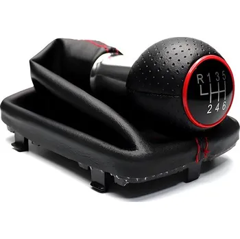 Hlavice řadicí páky PROTEC Řadící páka s manžetou Audi A4 B7 2004-2009 6st červená