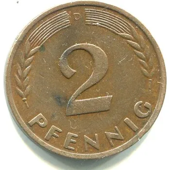 NĚMECKO. 2 Pfennig 1950/D.