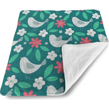 deka Sablio Deka pro miminko Červené kvítí s ptáčky - 90x120 cm