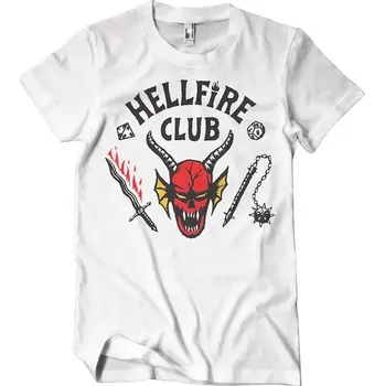 Pánské tričko 123 | Pánské tričko Stranger Things Hellfire Club bílé - XL / Bílá