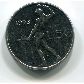ITÁLIE. 50 lire 1993.