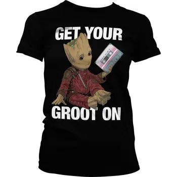 123 | Dámské tričko Groot černá - XXL / Černá