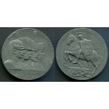 Spojenecká medaile: Wilhelm II. - František Josef I. - Mehmed V. - Ferdinand I. 1916. Železná medaile.