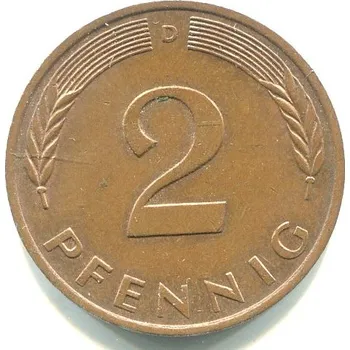 NĚMECKO. 2 Pfennig 1978/D