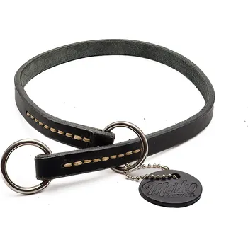 Obojek pro psa Morko Stahovací obojek – černá kůže, kování nerez .cm: 35 cm