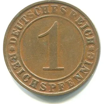 NĚMECKO. 1 Reichspfennig 1927/D.