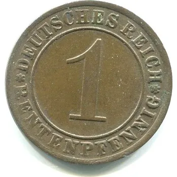 NĚMECKO. 1 Rentenpfennig 1924/E.