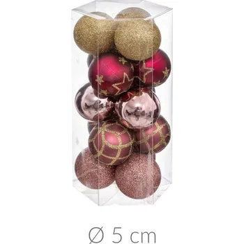 Atmosphera Sada vánočních ozdob z umělé hmoty, 5 cm, 15 kusů