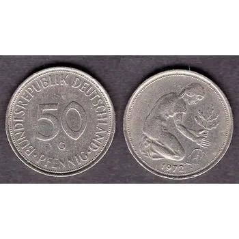 NĚMECKO. 50 Pfennig 1972/G.