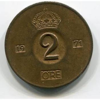 ŠVÉDSKO. 2 öre 1971.