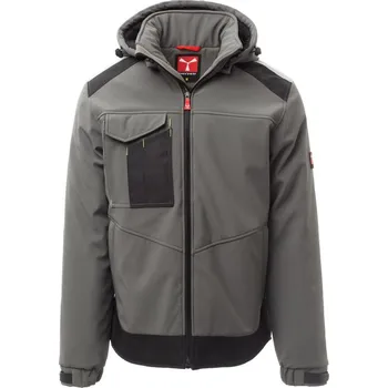 Pánská mikina Zimní pánská softshellová bunda PERFORMER PAD, Payper Barva: KOUŘOVÁ/ČERNÁ, Velikost: 3XL