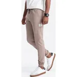 Ombre Teplákové kalhoty OM-PASK-0211 Hnědá Regular Fit XL