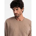 Ombre Mikina OM-SSNZ-0164 Hnědá Relaxed Fit XL