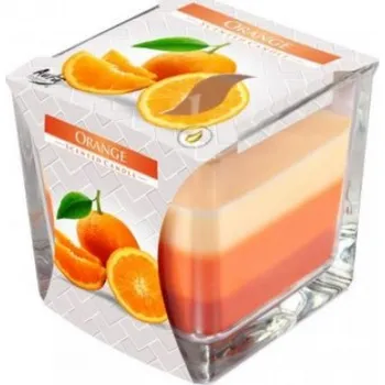 Svíčka Vonná svíčka tříbarvená - Pomeranč