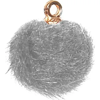 Dárková krabička Chlupatá kulička s očkem šedá 15 mm - 6 ks