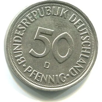 NĚMECKO. 50 Pfennig 1990/D