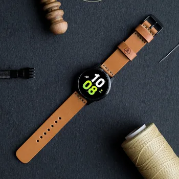 Řemínek na hodinky KOŽENÝ ŘEMÍNEK NA SAMSUNG HODINKY - SVĚTLÝ STŘÍBRNÁ, 20 mm, L - obvod zápěstí 15 - 21 cm Vidra Brand