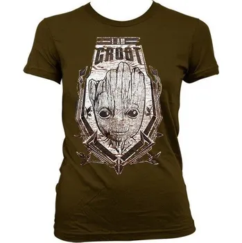 Dámské tričko 123 | Dámské tričko Groot SHIELD hnědá - L / Hnědá