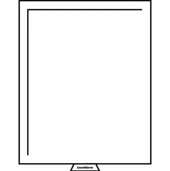 Sběratelství Leuchtturm Box bez obsahu, o rozměru 210×270 mm, kouřová barva, sametově červená výstelka