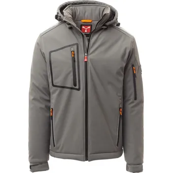 Pánská mikina Zimní pánská softshellová bunda STREAM PAD, Payper Barva: KOUŘOVÁ/ČERNÁ, Velikost: 5XL