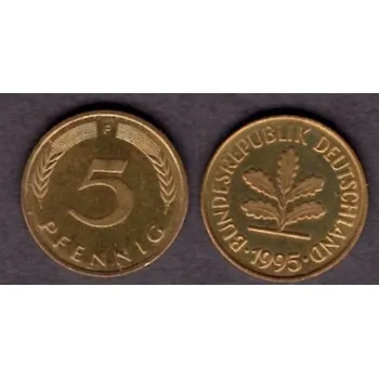 NĚMECKO. 5 Pfennig 1995/F.