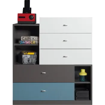 Ložnice komoda vysoká 100 cm s mnoha úložnými možnostmi York 7