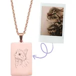 Řetízek z chirurgické oceli - OBDÉLNÍKOVÝ MEDAILÓNEK Rose gold