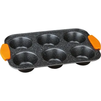 Forma na pečení BERLINGERHAUS Forma na muffiny 6 ks silikonové rukojeti 29 x 18 x 3 Granit Diamond Line