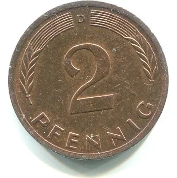NĚMECKO. 2 Pfennig 1972/D