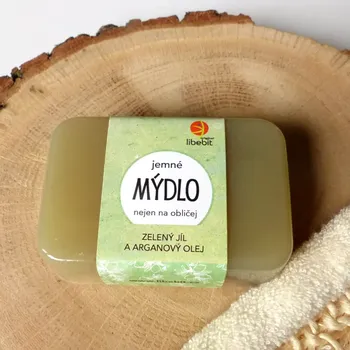 Mýdlo Jemné mýdlo ZELENÝ JÍL a ARGANOVÝ OLEJ (Přírodní mýdlo s arganovým olejem a zeleným jílem)