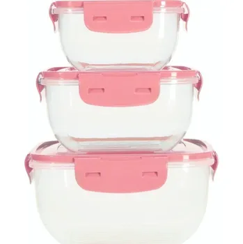 Nádobí EXCELLENT HOUSEWARE Dóza na potraviny 3 ks růžová KO-024001550ruzo